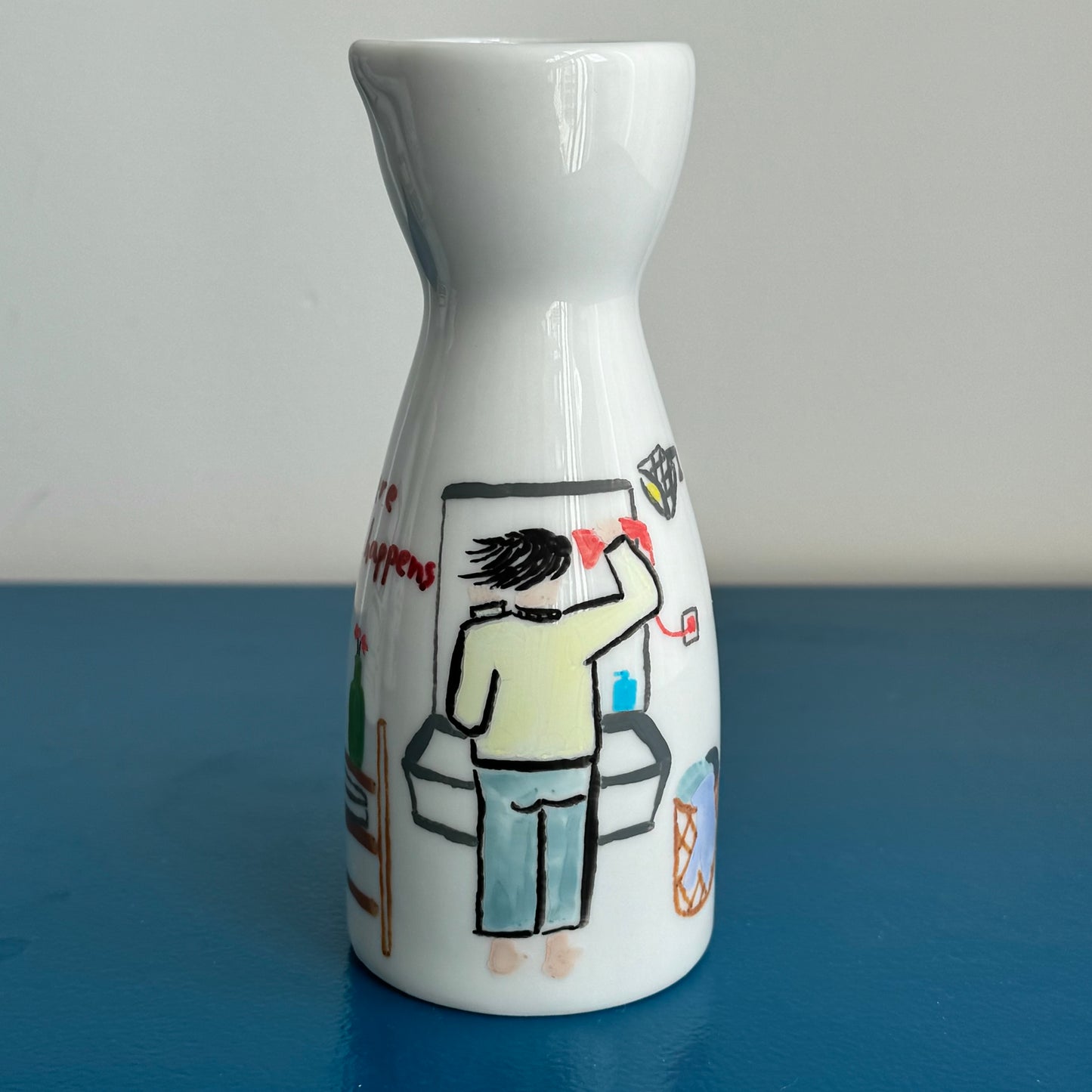 ‘Where Life Happens’ Hand-drawn Vase - Shower