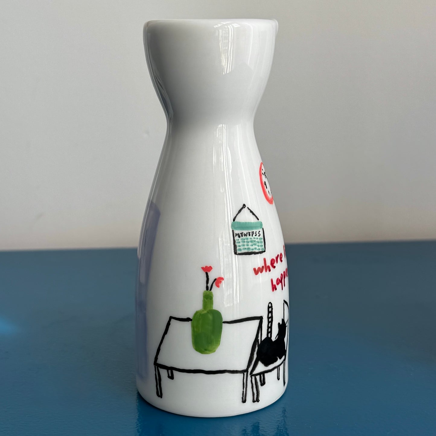 ‘Where Life Happens’ Hand-drawn Vase - Cooking