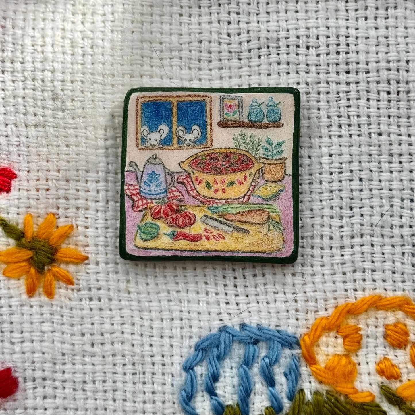 Handmade 'Living with Animals in Nature' Magnet