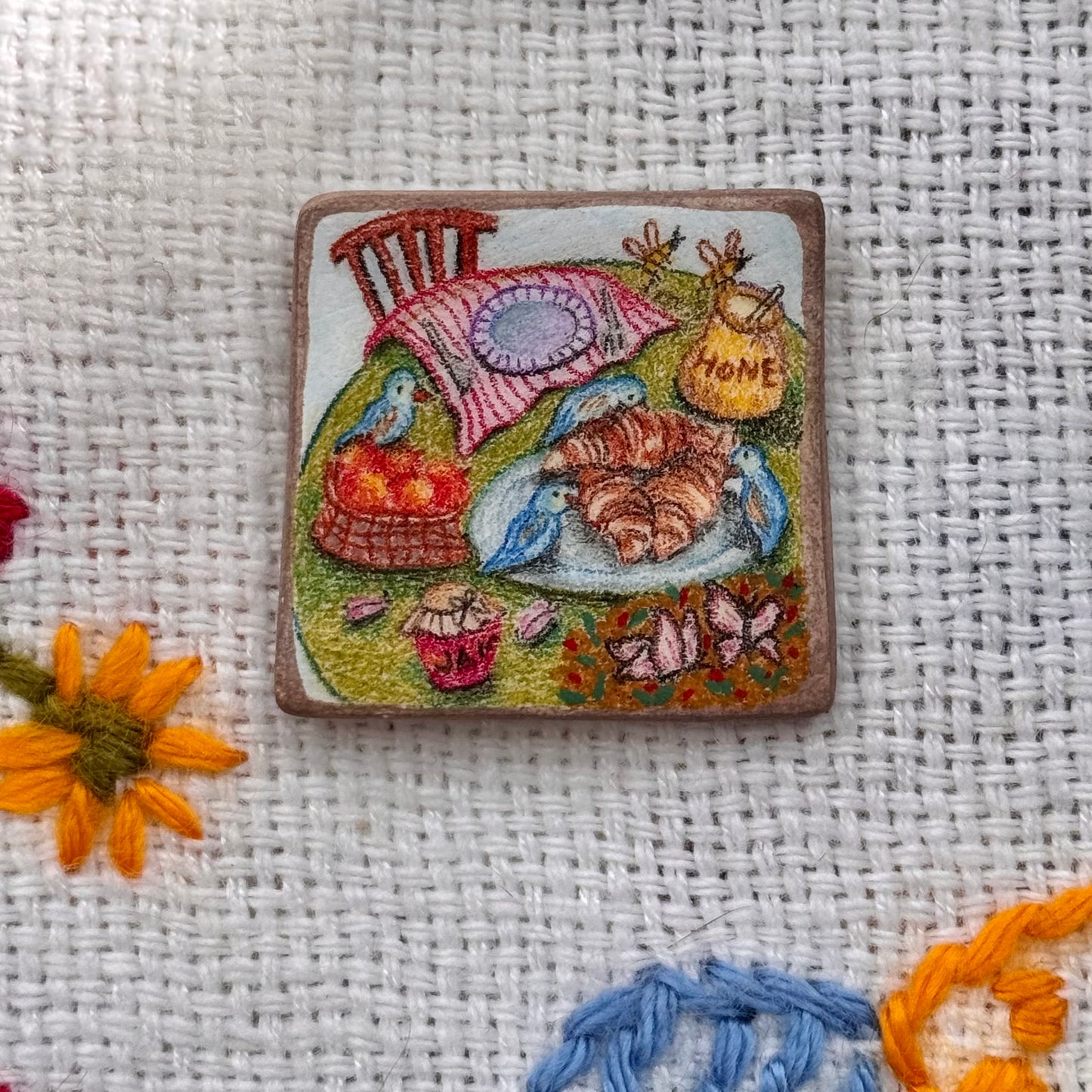 Handmade 'Living with Animals in Nature' Magnet