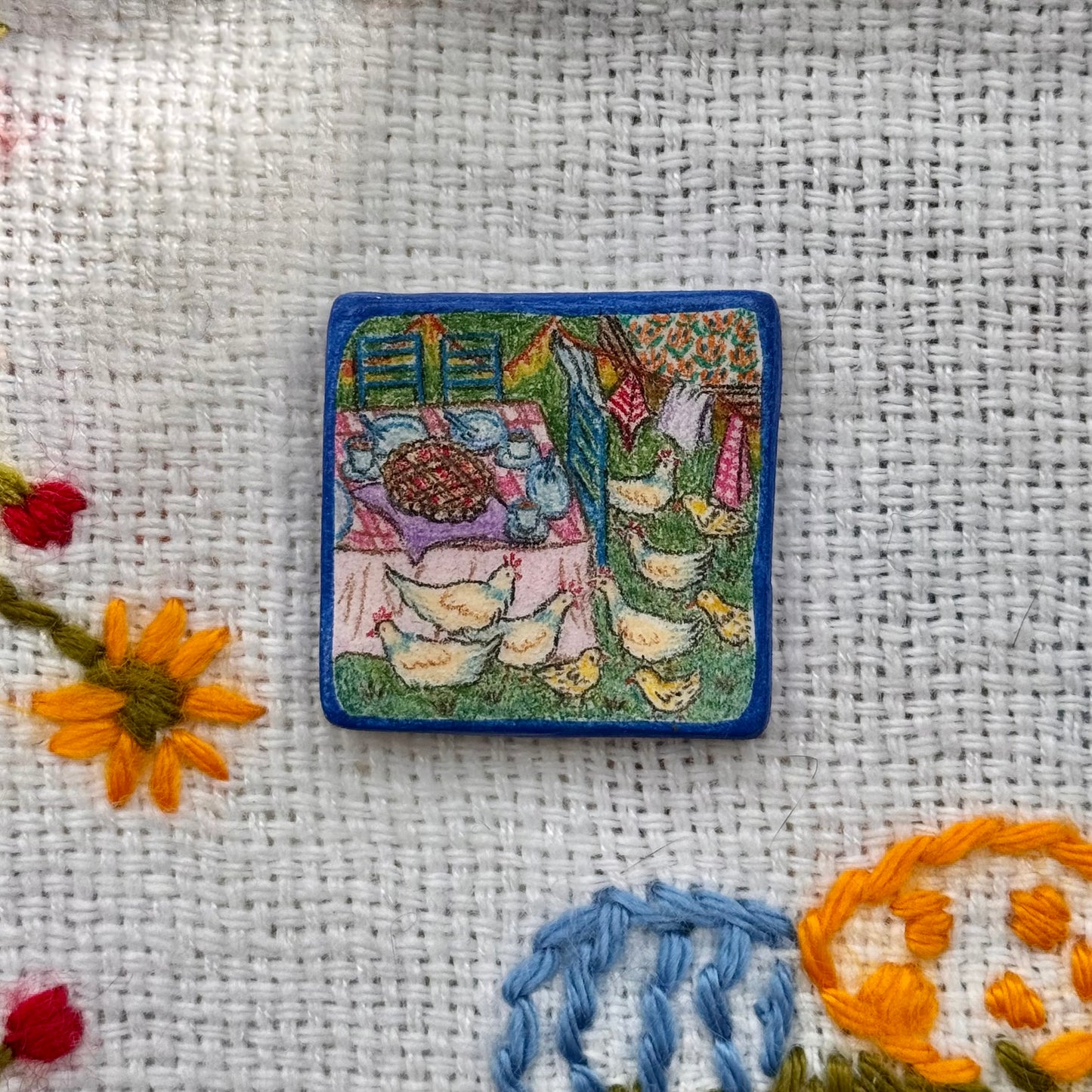 Handmade 'Living with Animals in Nature' Magnet
