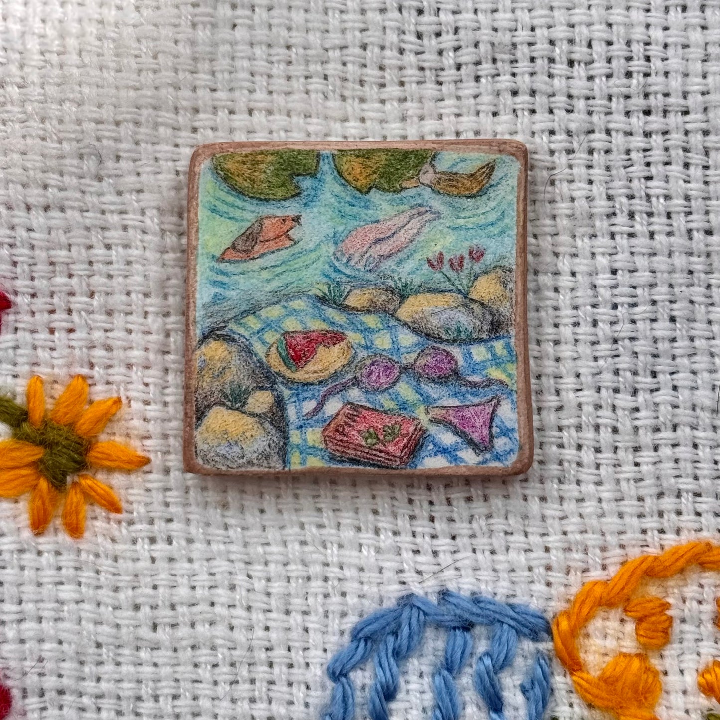 Handmade 'Living with Animals in Nature' Magnet