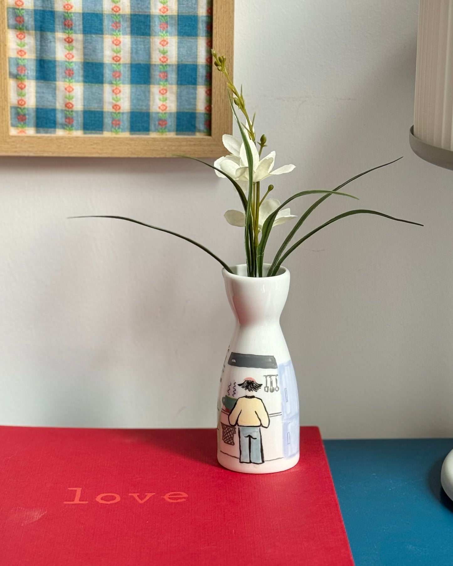 ‘Where Life Happens’ Hand-drawn Vase - Cooking