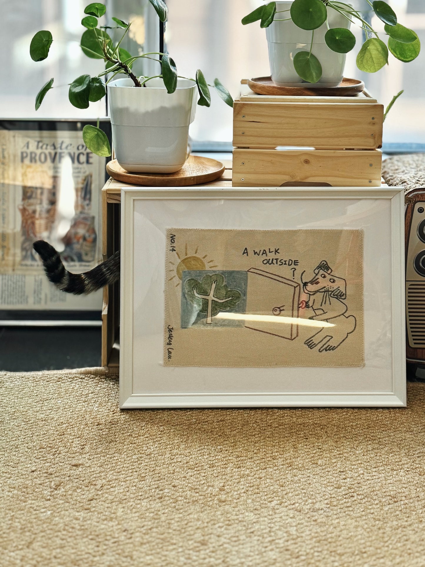 Signed & Numbered Fabric Original - A Walk Outside?