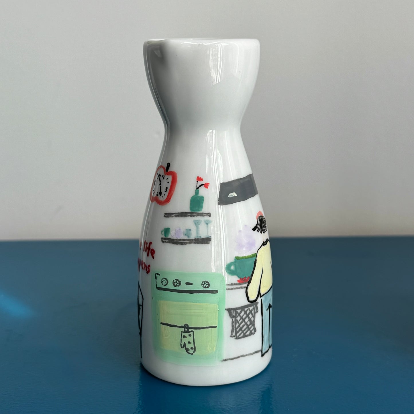 ‘Where Life Happens’ Hand-drawn Vase - Cooking
