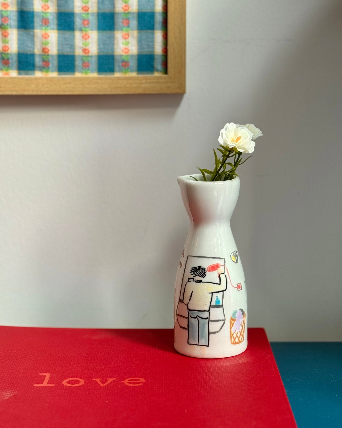 ‘Where Life Happens’ Hand-drawn Vase - Shower