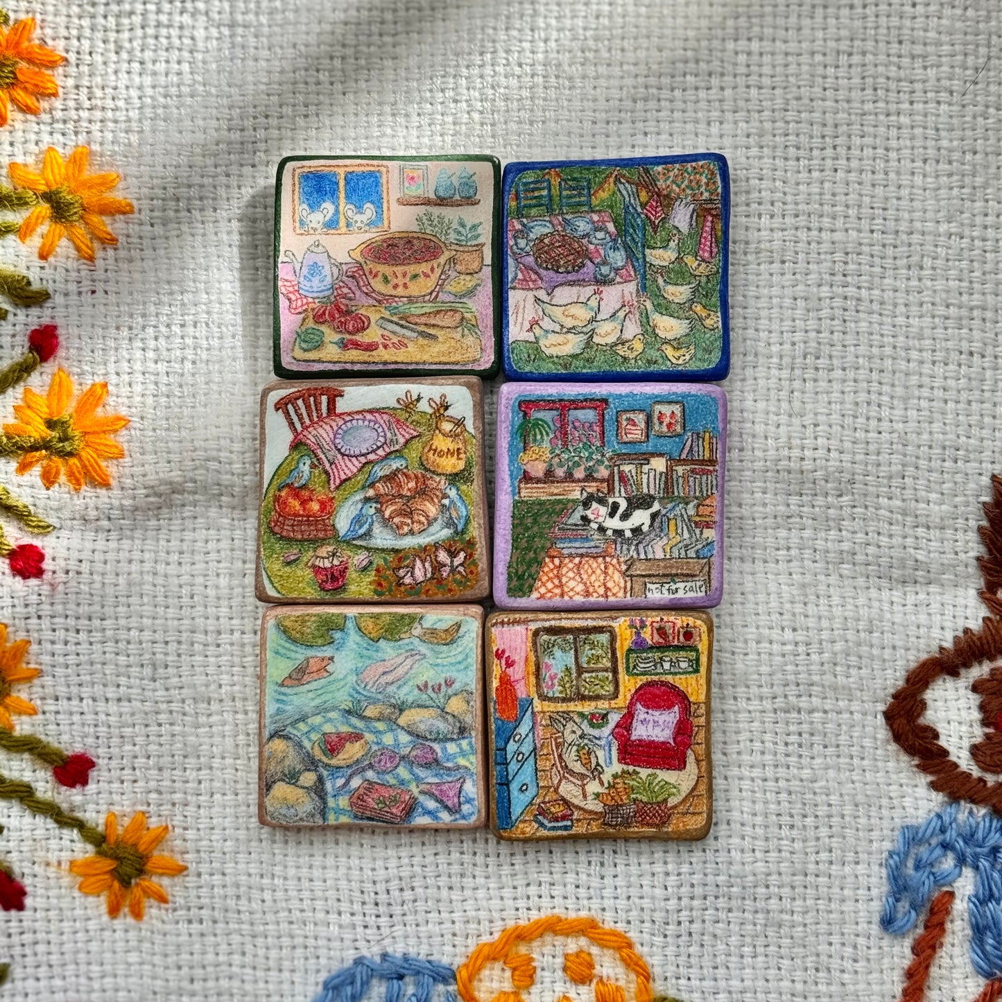 Handmade 'Living with Animals in Nature' Magnet