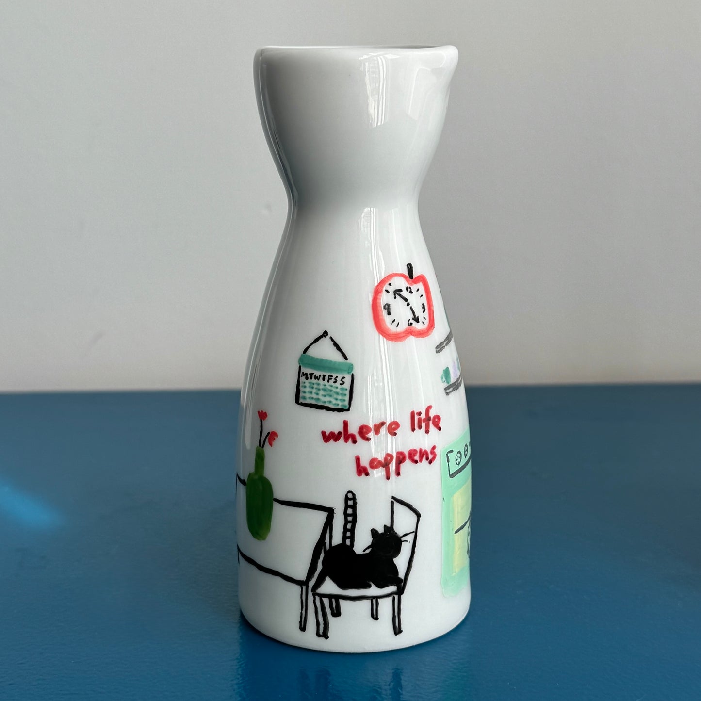 ‘Where Life Happens’ Hand-drawn Vase - Cooking