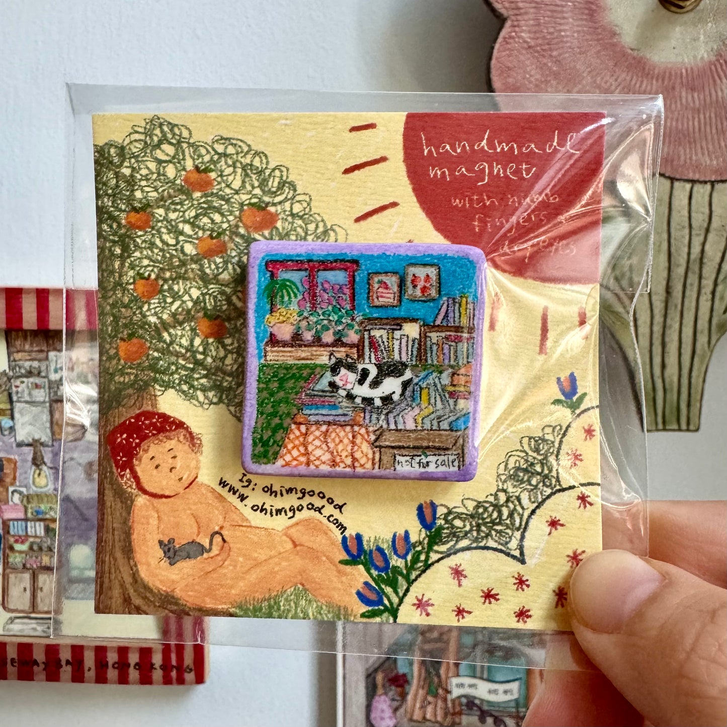 Handmade 'Living with Animals in Nature' Magnet