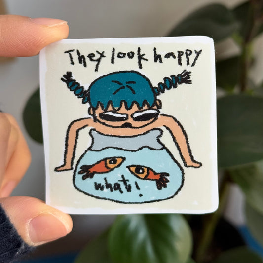 ‘Fishes in bowl’ Vinyl Sticker