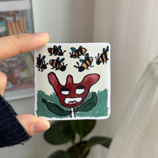 ‘The Bees and the flower’ Vinyl Sticker