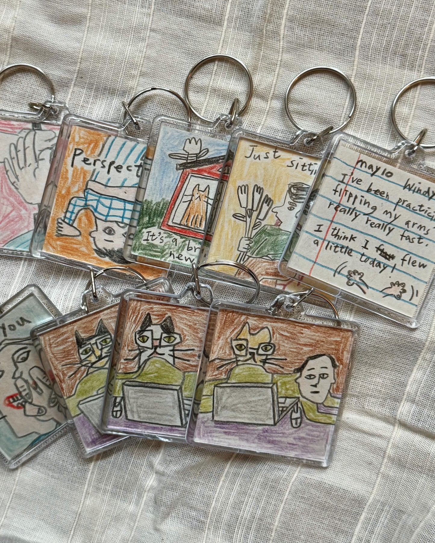 Hand drawn keychain