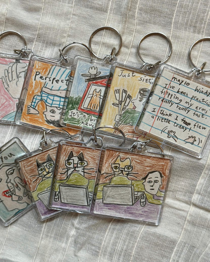 Hand drawn keychain