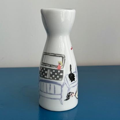 ‘Where Life Happens’ Hand-drawn Vase - Housework