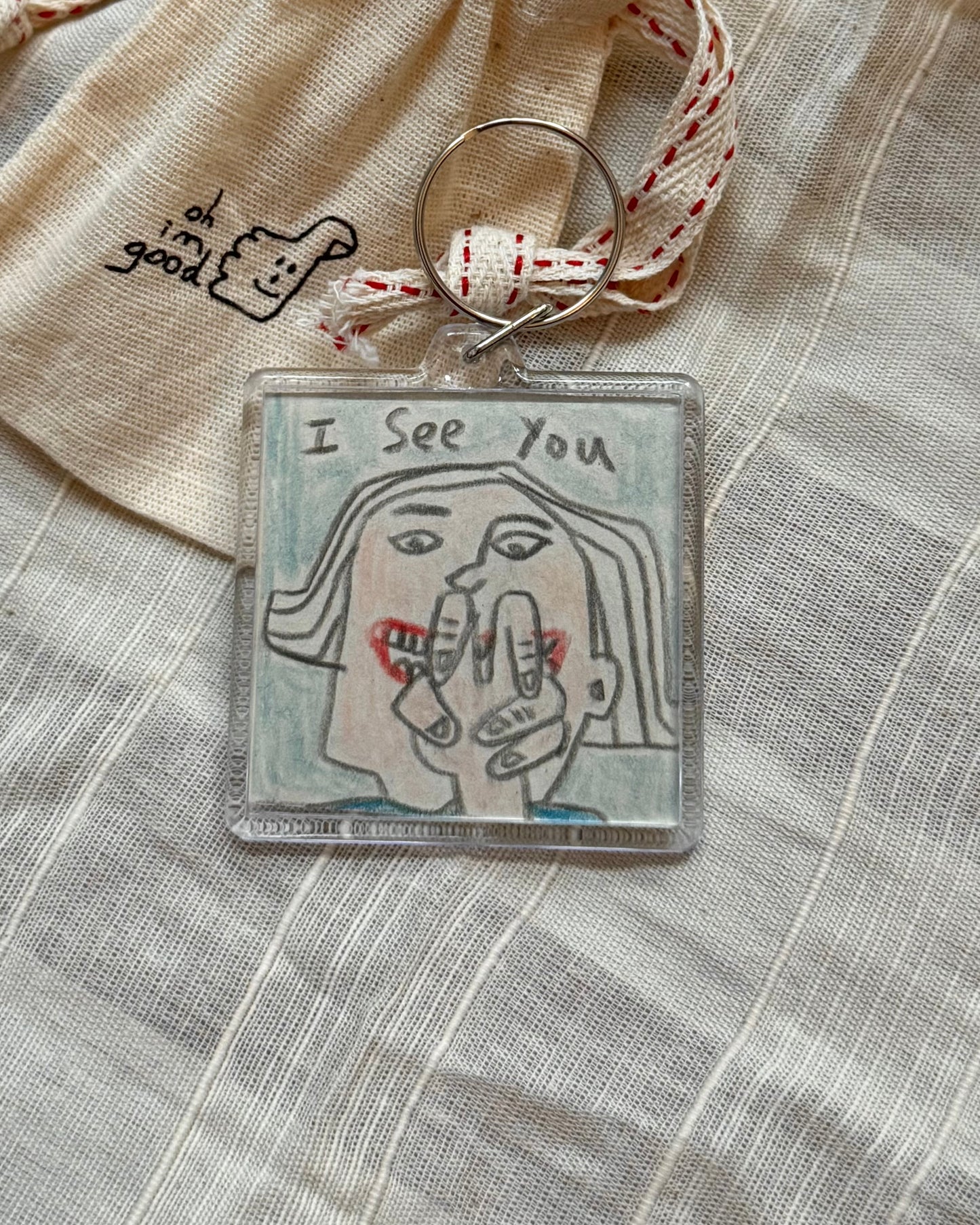 Hand drawn keychain
