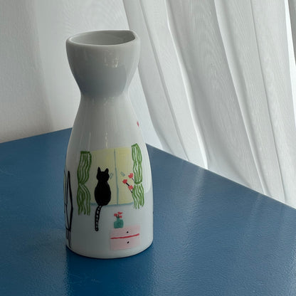 ‘Where Life Happens’ Hand-drawn Vase - Breakfast