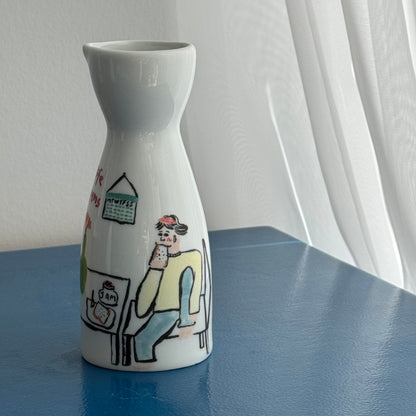 ‘Where Life Happens’ Hand-drawn Vase - Breakfast