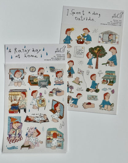 ‘A Rainy Day at Home’ Washi Sticker Sheet