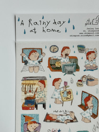‘A Rainy Day at Home’ Washi Sticker Sheet