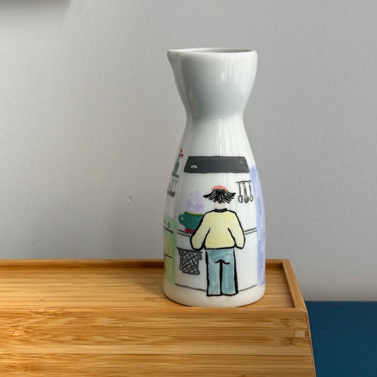‘Where Life Happens’ Hand-drawn Vase - Cooking