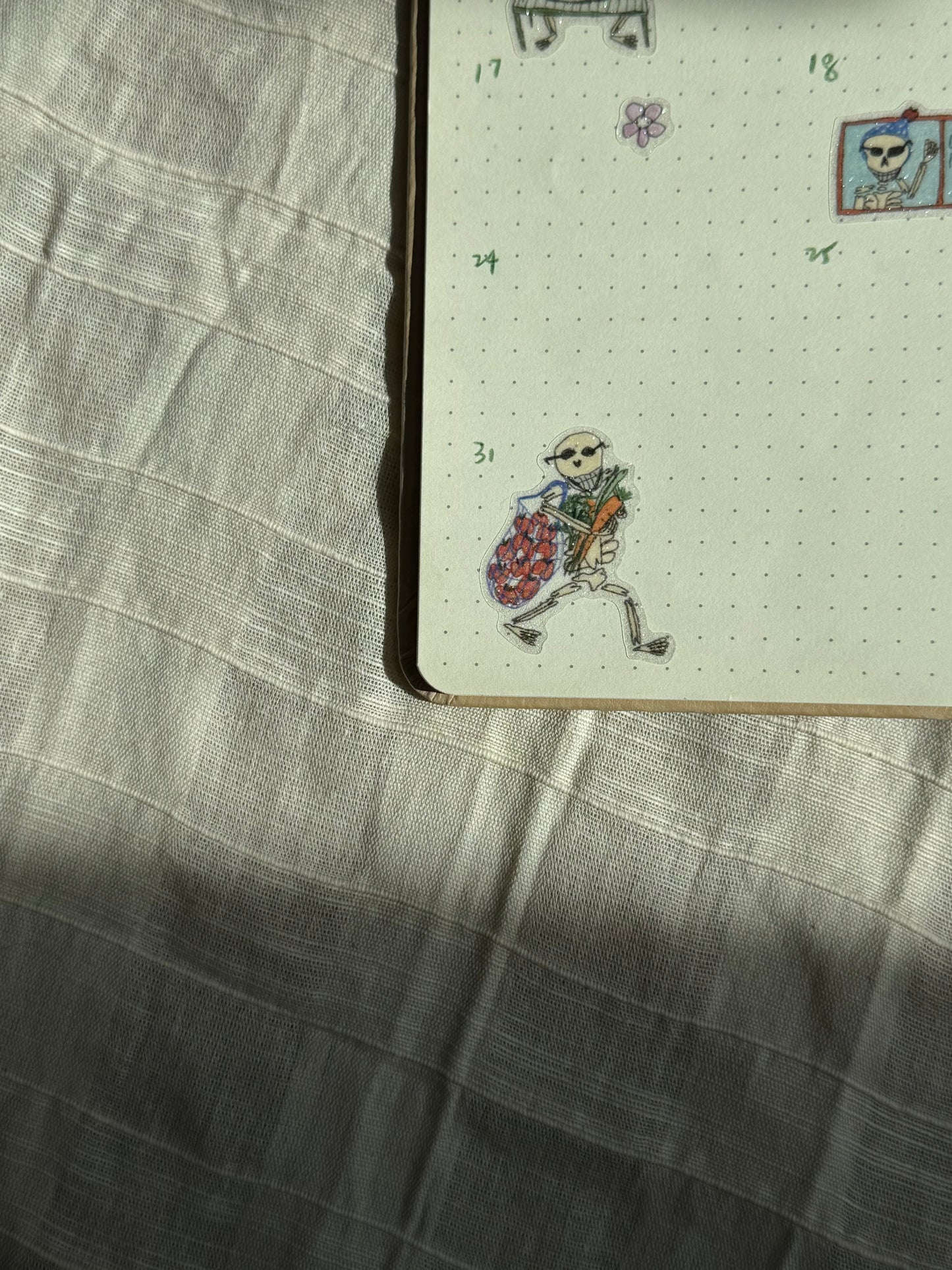 ‘Mr. Skeleton and An Apple’ Semi Transparent Sticker Sheet