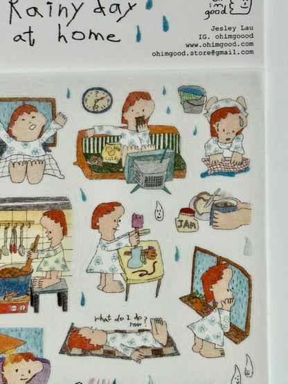 ‘A Rainy Day at Home’ Washi Sticker Sheet