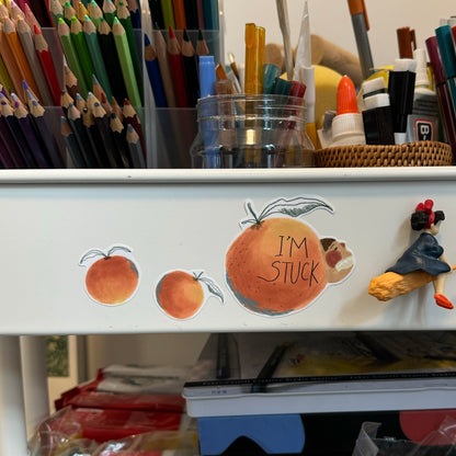 'I'm Stuck in an Orange' Vinyl Sticker Set