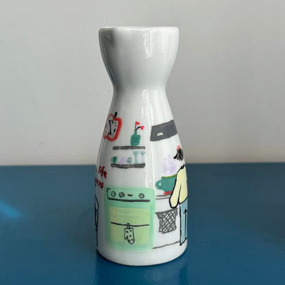 ‘Where Life Happens’ Hand-drawn Vase - Cooking