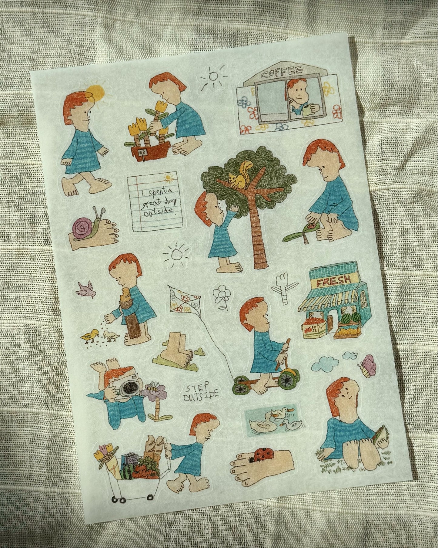 ‘Spent a day outside’ Washi Sticker Sheet