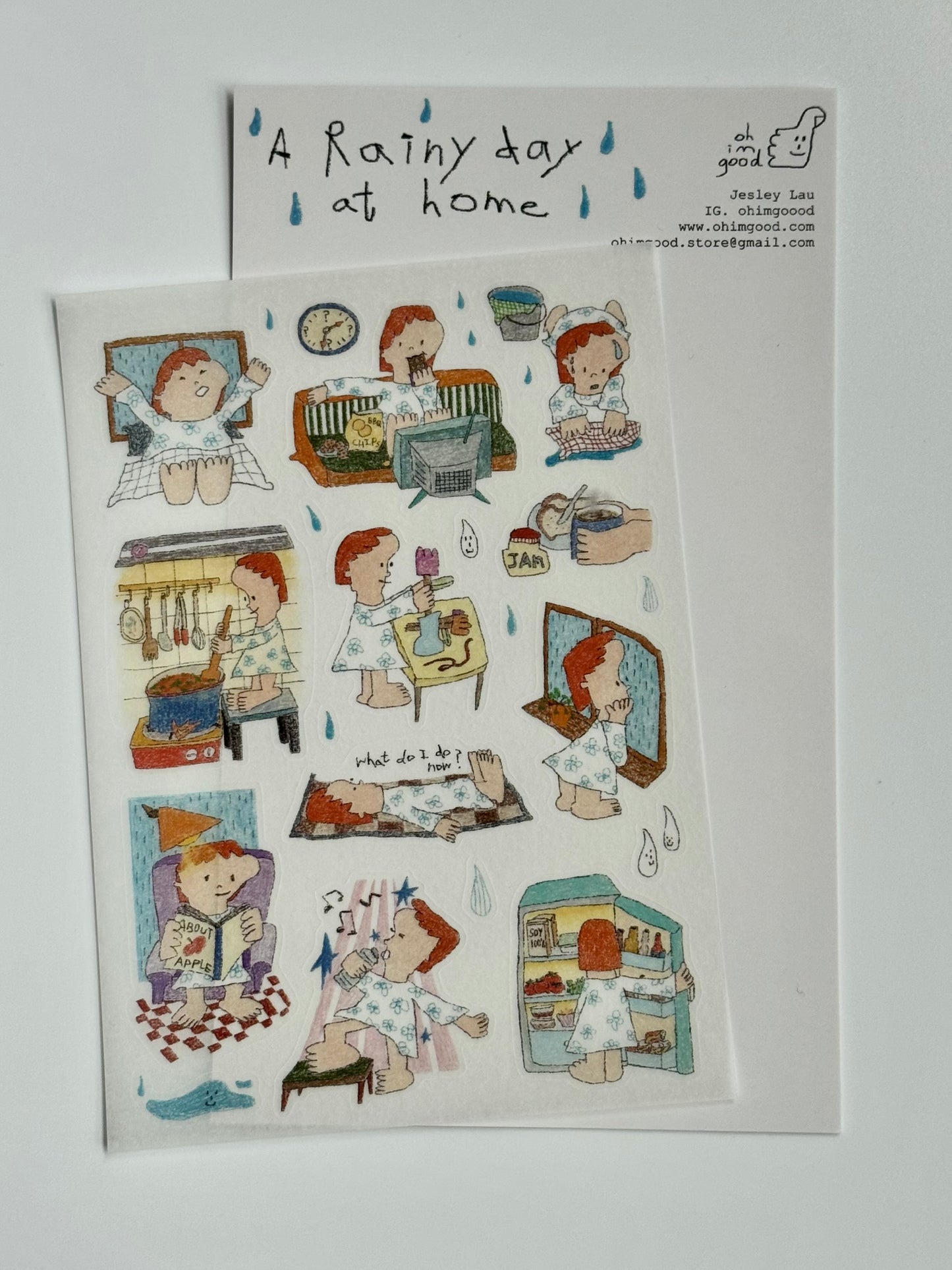 ‘A Rainy Day at Home’ Washi Sticker Sheet