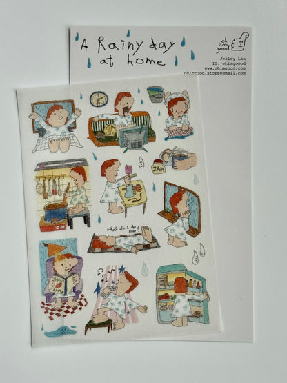 ‘A Rainy Day at Home’ Washi Sticker Sheet