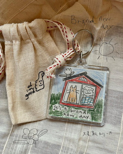 Hand drawn keychain