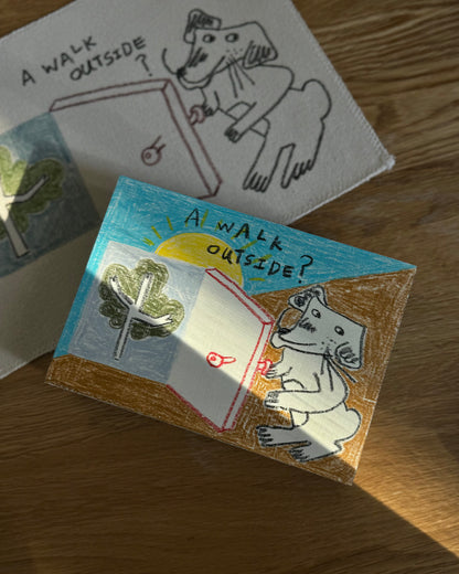 Wood Block Original - A Walk Outside?