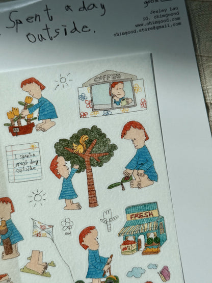 ‘Spent a day outside’ Washi Sticker Sheet