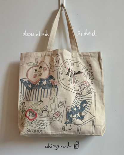 Hand Painted Double sided Shoulder Bag