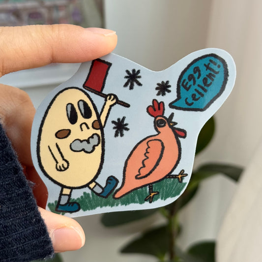 ‘Eggcellent!’ Vinyl Sticker