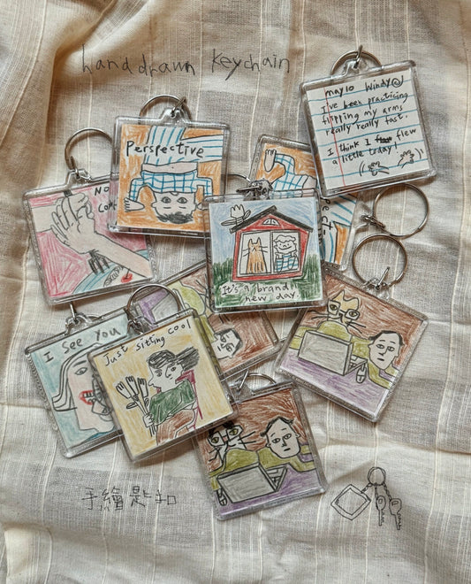 Hand drawn keychain