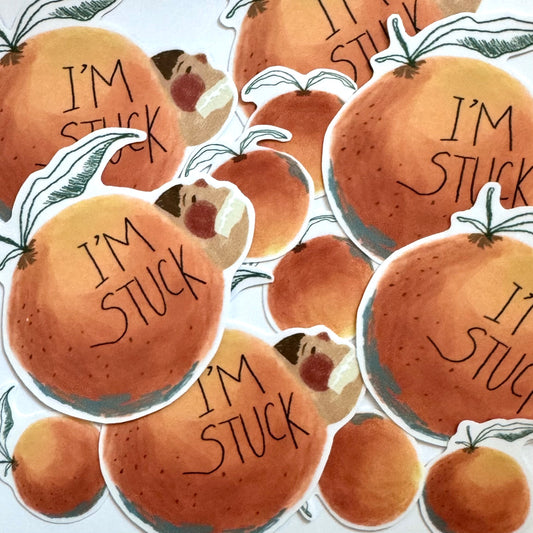 'I'm Stuck in an Orange' Vinyl Sticker Set